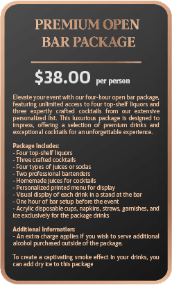 Premium Open Bar Package