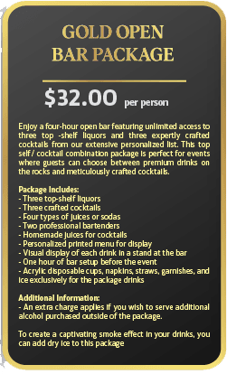 Gold Open Bar Package